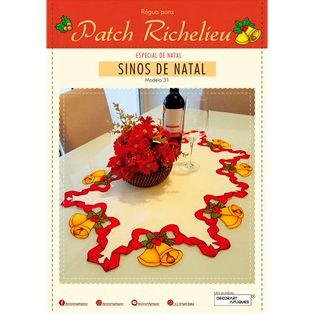 Régua Patch Richelieu Especial de Natal - Modelo 31 - Sinos de Natal - African Artesanato