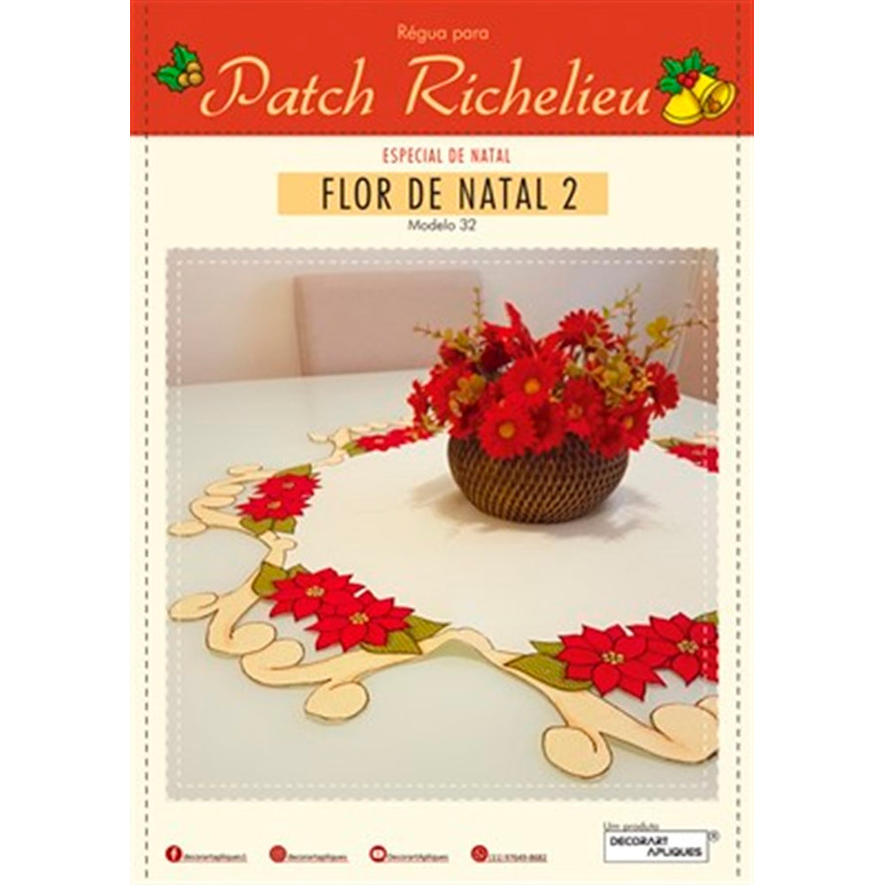 Régua Patch Richelieu Especial de Natal - Modelo 32 - Flor de Natal - African Artesanato