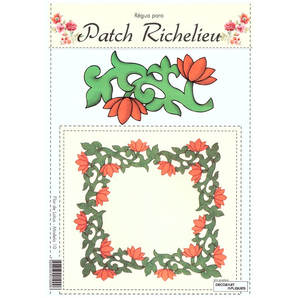 Régua Para Patch Richelieu Márcia Caires - Flor de Lotus - Modelo 10 - African Artesanato