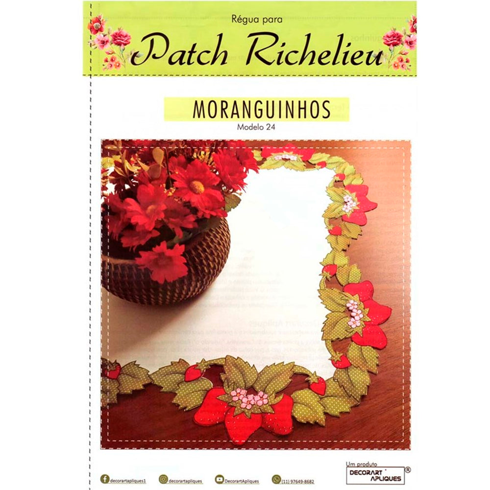 Régua Para Patch Richelieu Márcia Caires - Moranguinhos - Modelo 24 - African Artesanato