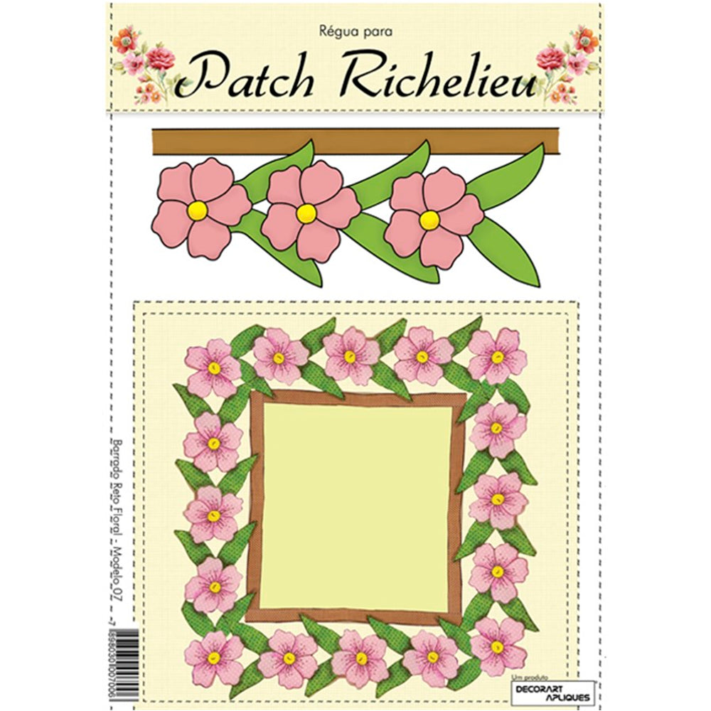 Régua para Patch Richelieu Márcia Caires - Barrado Retro Floral - Modelo 7 - African Artesanato