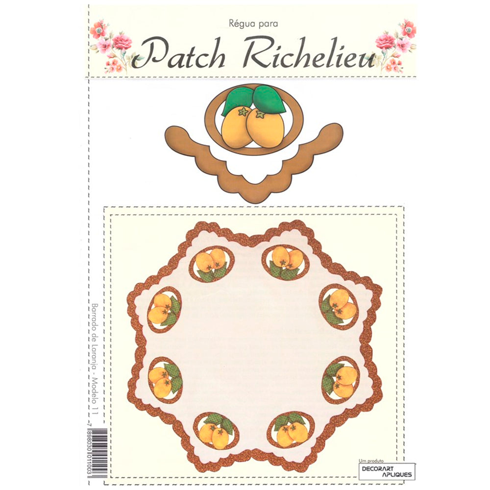 Régua para Patch Richelieu Márcia Caires - Barrado de Laranja - Modelo 11 - African Artesanato