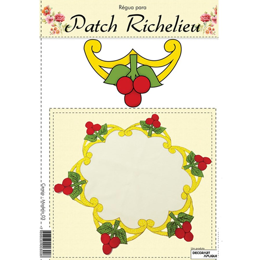 Régua para Patch Richelieu Márcia Caires - Cereja - Modelo 03 - African Artesanato