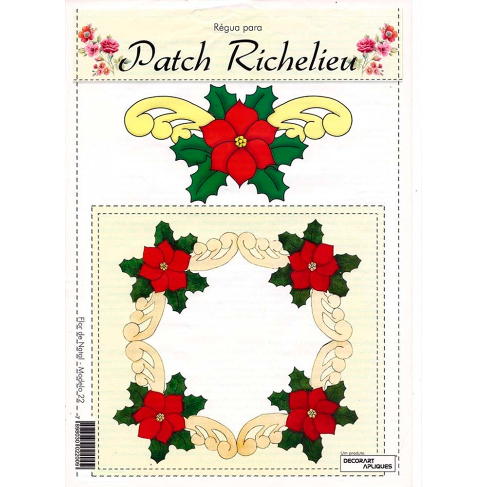 Régua para Patch Richelieu Márcia Caires - Flor de Natal - Modelo 22 - African Artesanato