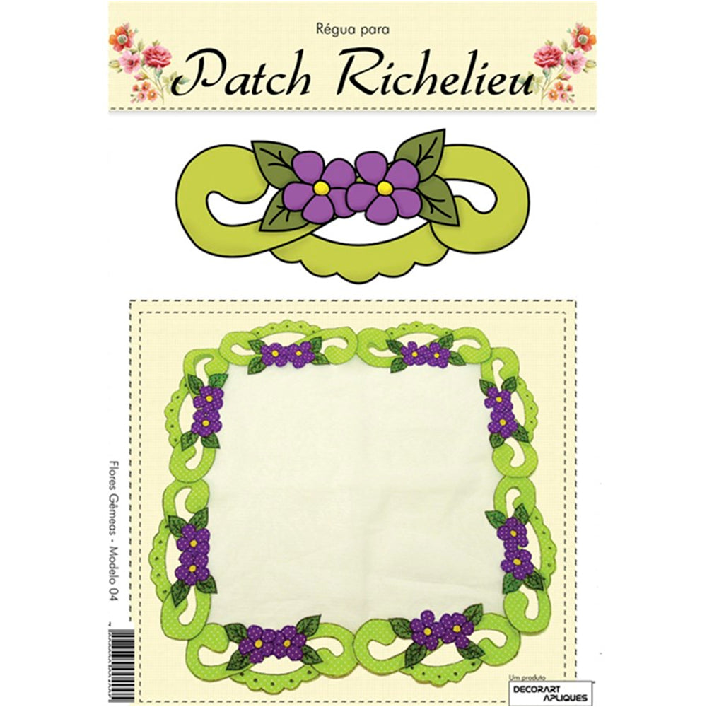 Régua para Patch Richelieu Márcia Caires - Flores Gêmeas - Modelo 04 - African Artesanato