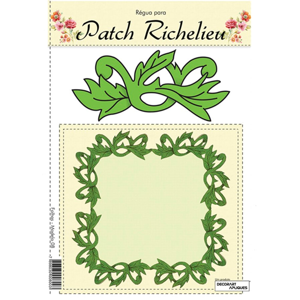 Régua para Patch Richelieu Márcia Caires - Folhas - Modelo 08 - African Artesanato