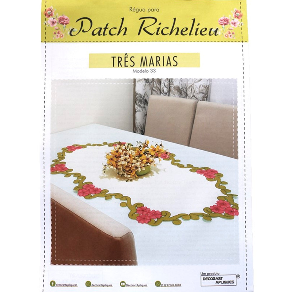 Régua para Patch Richelieu Márcia Caires - Três Marias - Modelo 33 - African Artesanato