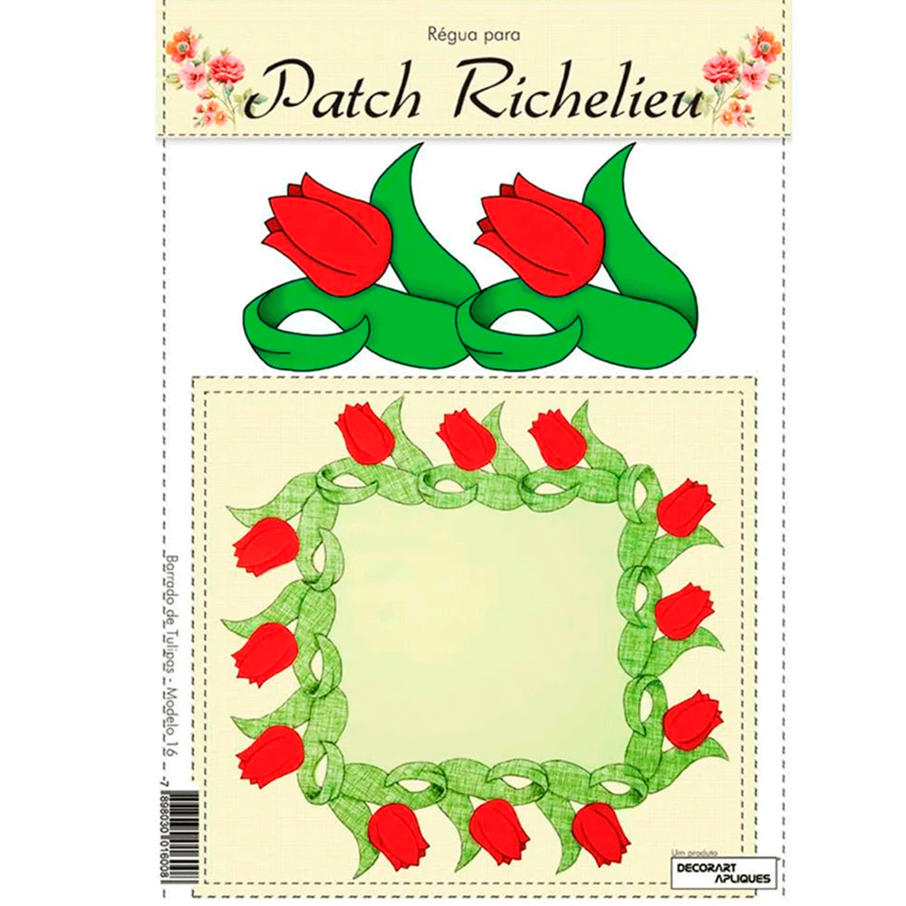 Régua para Patch Richelieu Márcia Caires - Tulipas - Modelo 16 - African Artesanato