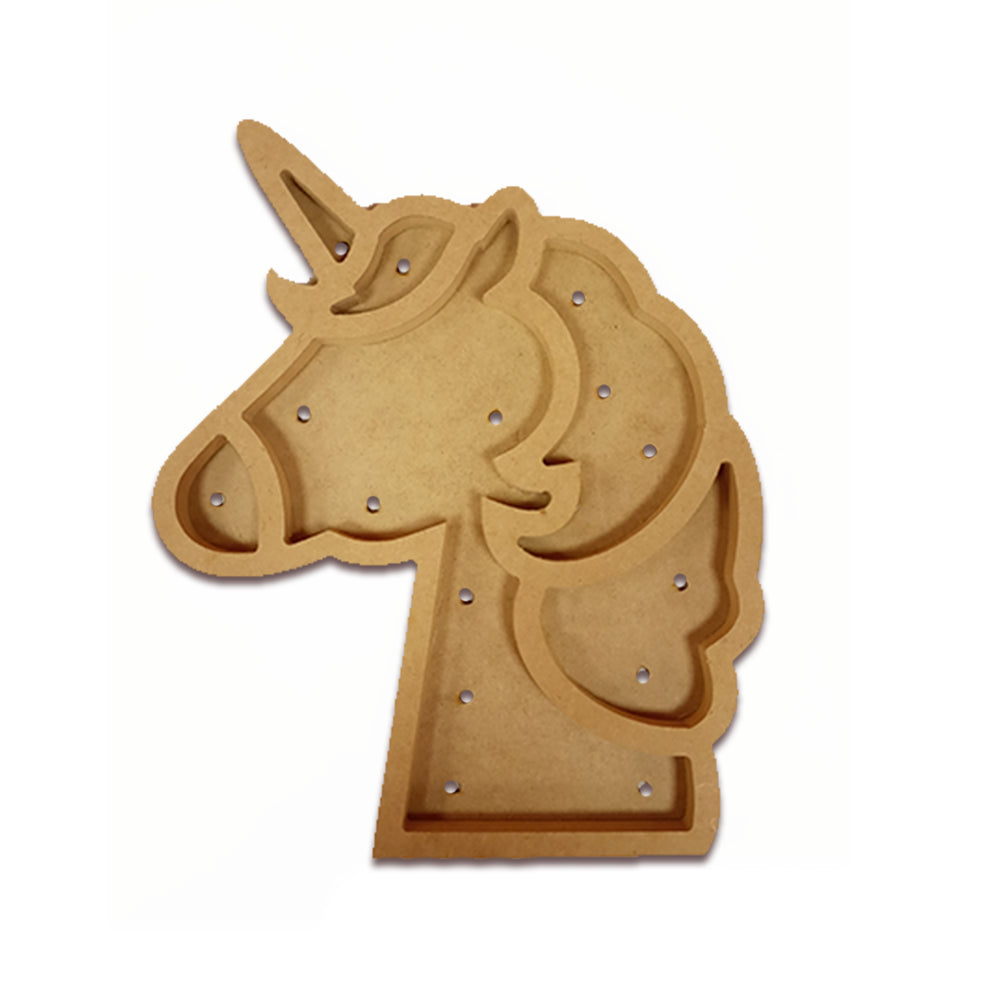 Peça MDF com Led - Unicórnio - African Artesanato