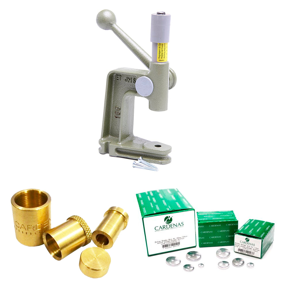 Kit Balancim 100 + Matriz Bombê Simples 12mm + Caixa de Botão Bombê 12mm - African Artesanato