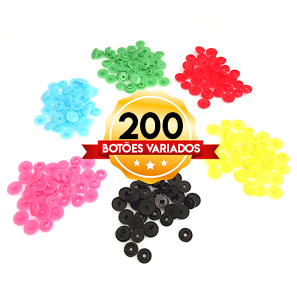 Kit Alicate de Pressão para Botão de Plástico (10, 12 e 15mm) + Brindes - African Artesanato