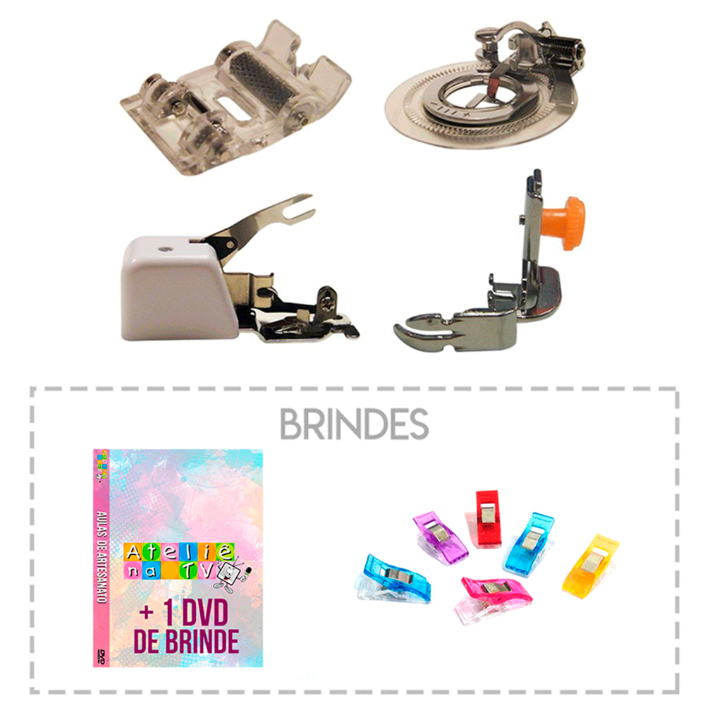 Kit Deslizante + Zíper com Regulagem + Ponto Flor + Overlock + (Brindes) - African Artesanato