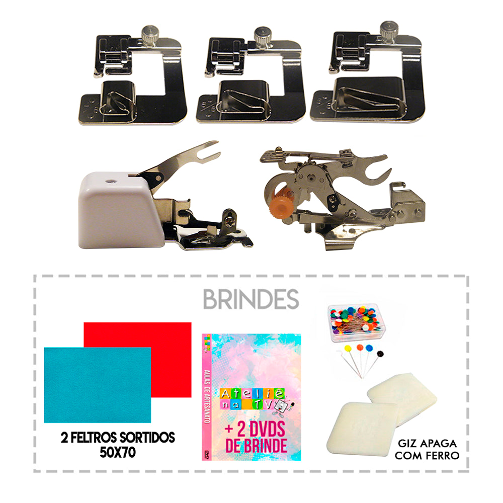 Kit 3 Bainhas + Overlock + Pregas e Franzir + Brindes - African Artesanato