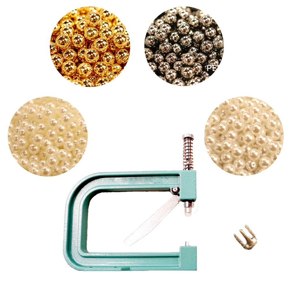 Kit Aplicador de Pérola Fácil com 3400 Pérolas e Grampos - African Artesanato